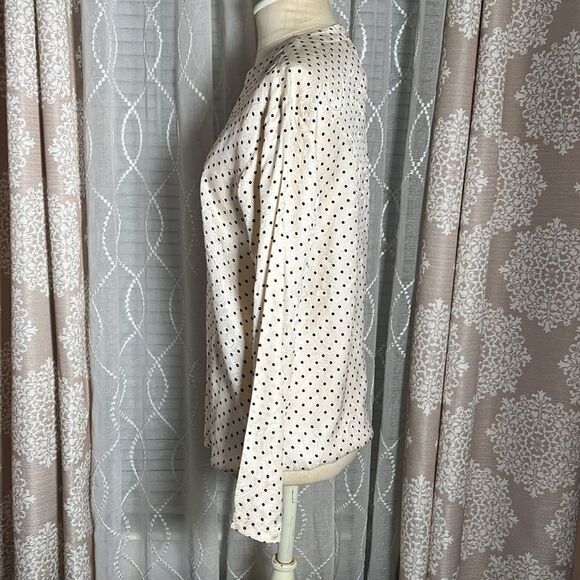 Talbots 100% Silk Polka Dot Blouse – ivory & White – RN 61059 - Picture 3 of 6